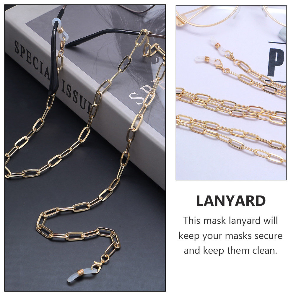 Gold Paperclip Mask Lanyard Gl - огляд і ціна Mask Chain Holder